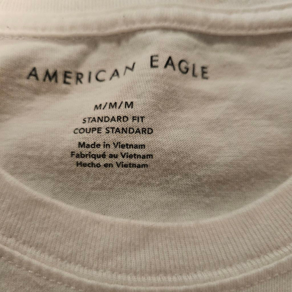 Men's American Eagle White Camo Graphic Short Sleeve Tee M - Picture 3 of 8